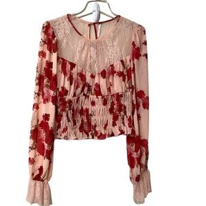 Free People Romantic Combo Daphne Blouse Size XL